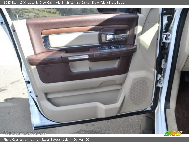 Bright White / Canyon Brown/Light Frost Beige 2013 Ram 1500 Laramie Crew Cab 4x4