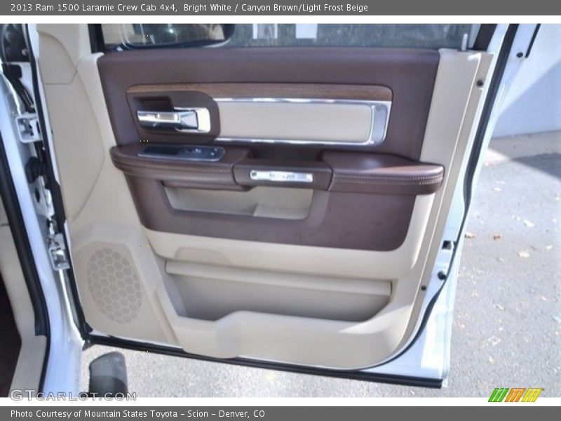 Bright White / Canyon Brown/Light Frost Beige 2013 Ram 1500 Laramie Crew Cab 4x4