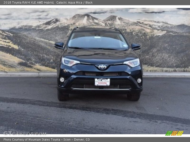 Galactic Aqua Mica / Black 2018 Toyota RAV4 XLE AWD Hybrid