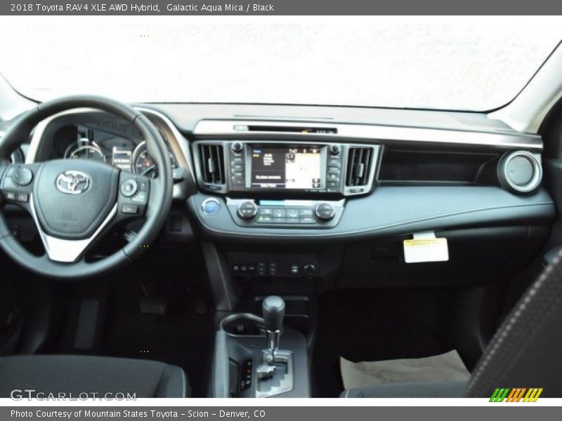 Galactic Aqua Mica / Black 2018 Toyota RAV4 XLE AWD Hybrid