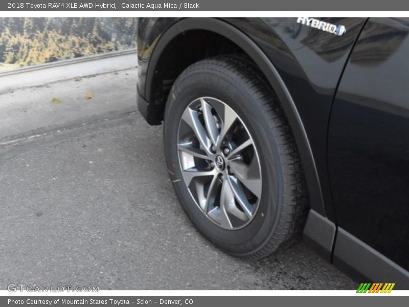 Galactic Aqua Mica / Black 2018 Toyota RAV4 XLE AWD Hybrid