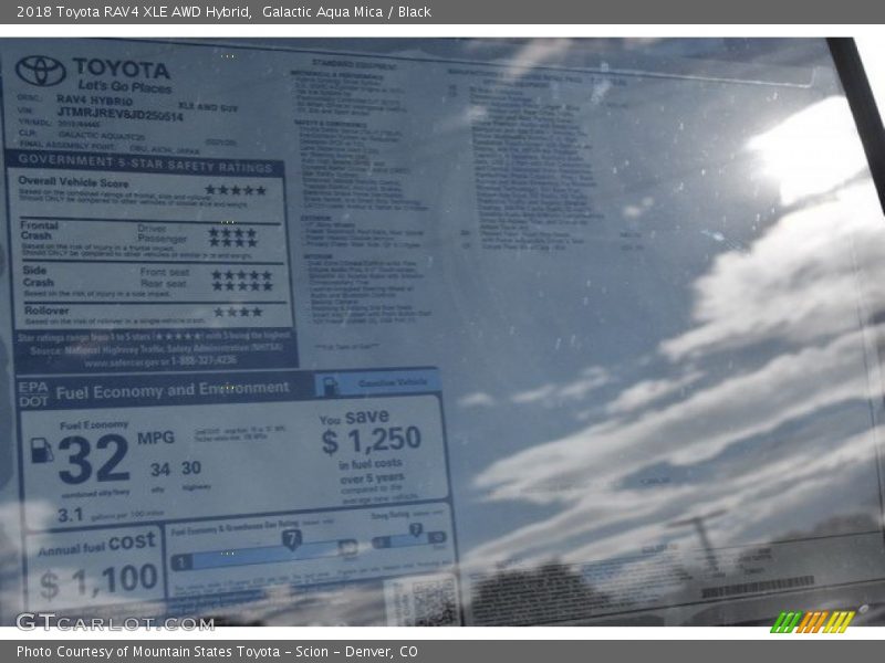 Galactic Aqua Mica / Black 2018 Toyota RAV4 XLE AWD Hybrid