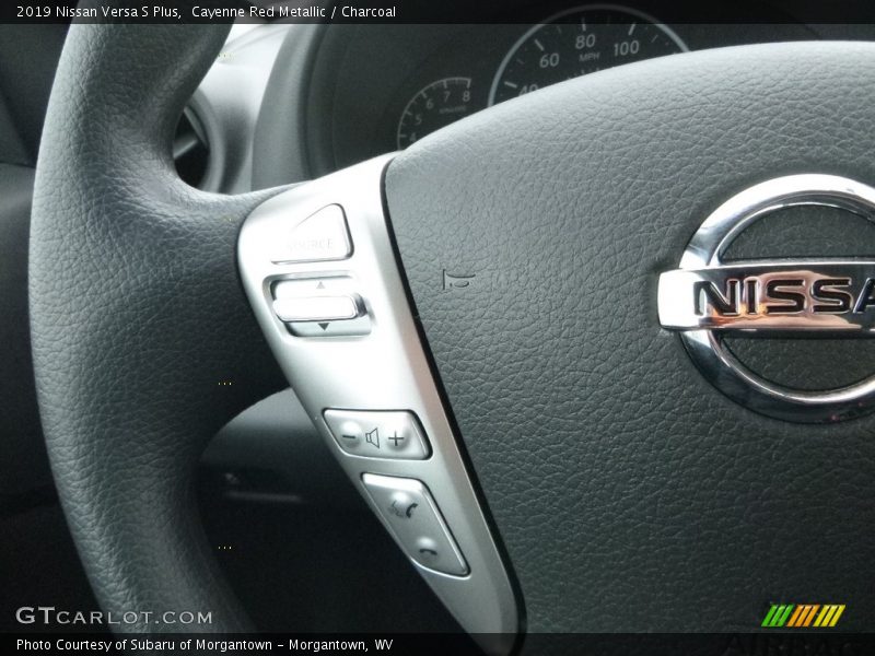 Cayenne Red Metallic / Charcoal 2019 Nissan Versa S Plus