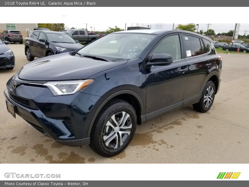 Galactic Aqua Mica / Black 2018 Toyota RAV4 LE