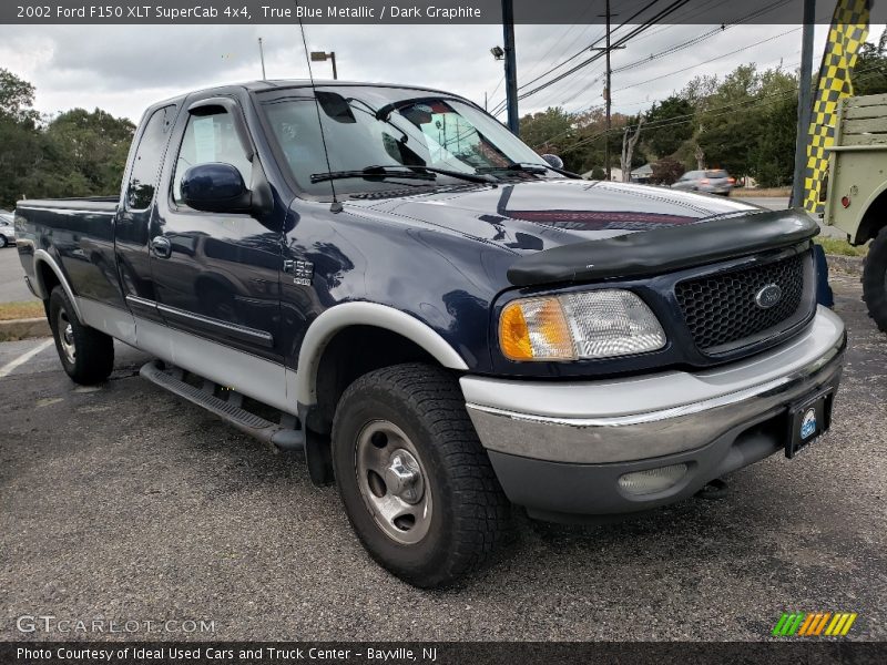 True Blue Metallic / Dark Graphite 2002 Ford F150 XLT SuperCab 4x4