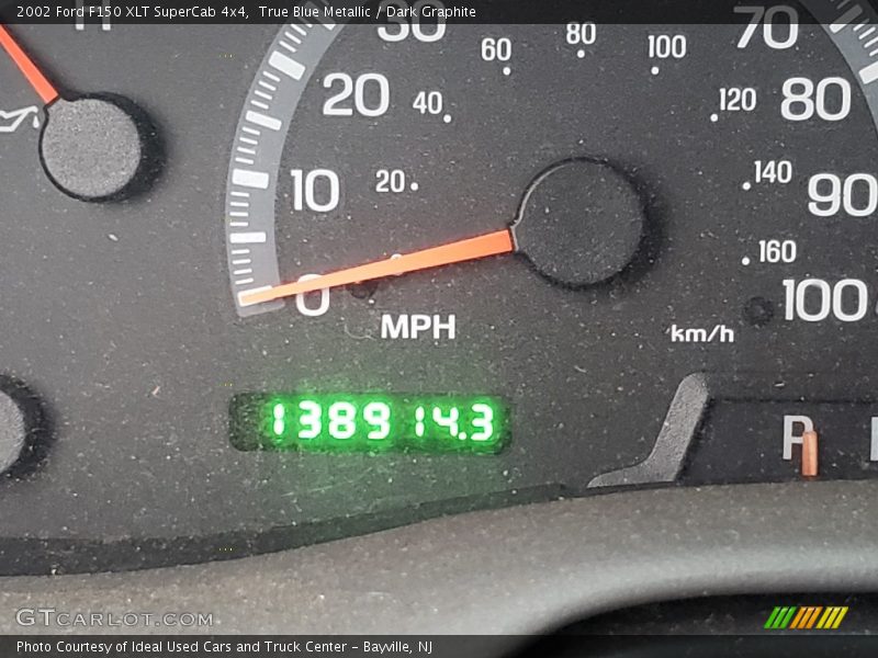 True Blue Metallic / Dark Graphite 2002 Ford F150 XLT SuperCab 4x4