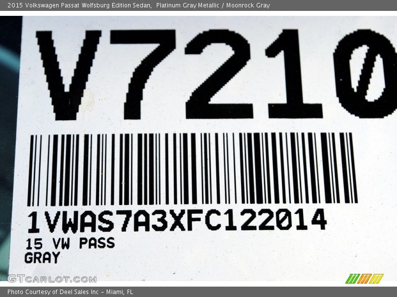 Platinum Gray Metallic / Moonrock Gray 2015 Volkswagen Passat Wolfsburg Edition Sedan