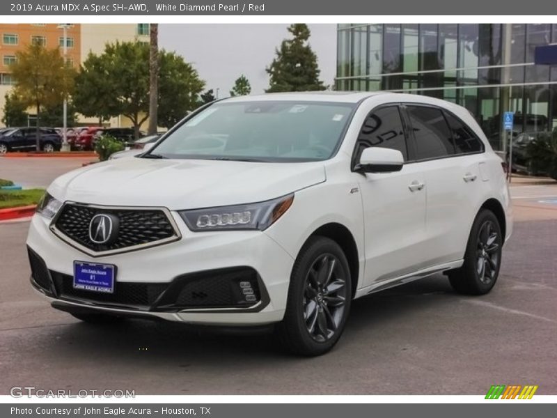 White Diamond Pearl / Red 2019 Acura MDX A Spec SH-AWD