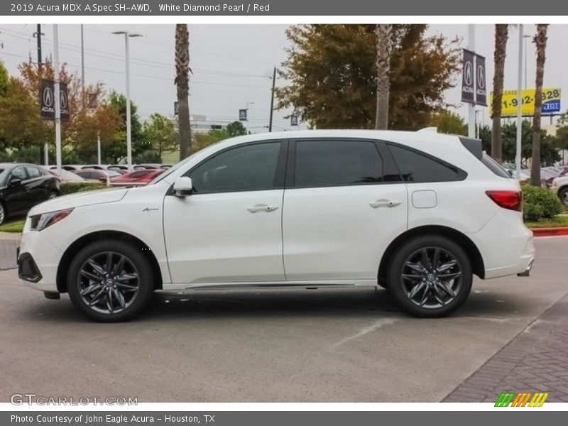 White Diamond Pearl / Red 2019 Acura MDX A Spec SH-AWD