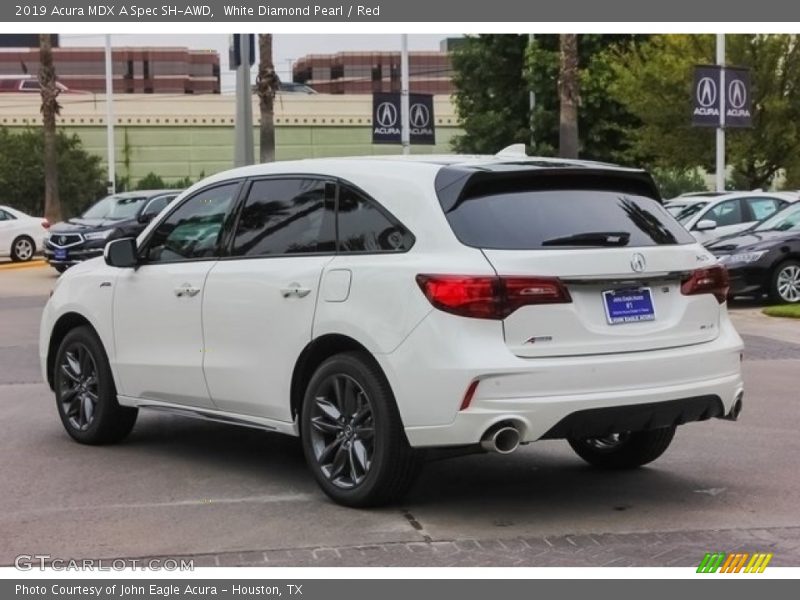 White Diamond Pearl / Red 2019 Acura MDX A Spec SH-AWD