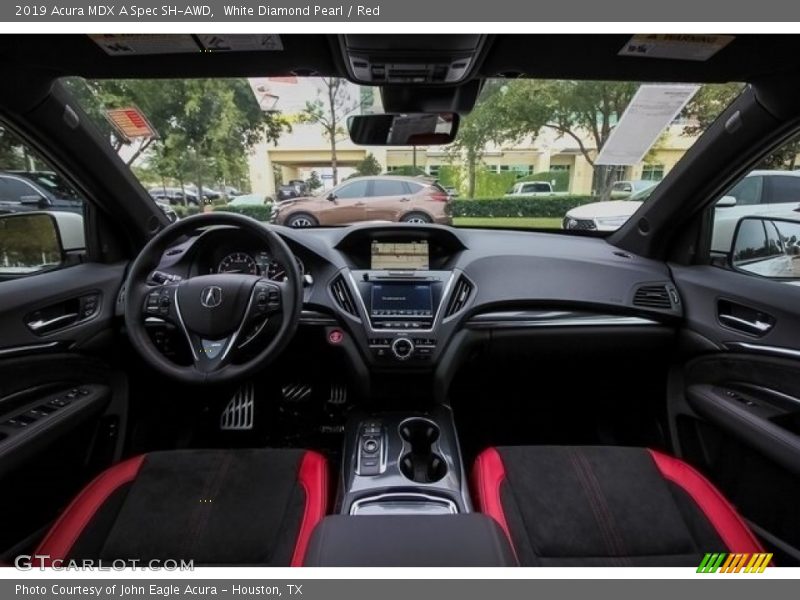 White Diamond Pearl / Red 2019 Acura MDX A Spec SH-AWD