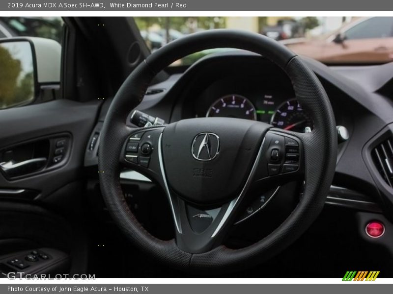 White Diamond Pearl / Red 2019 Acura MDX A Spec SH-AWD