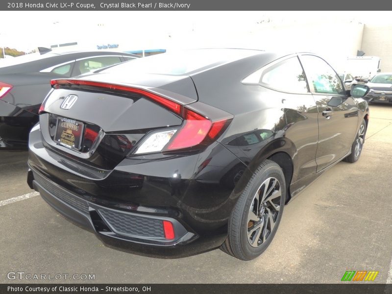 Crystal Black Pearl / Black/Ivory 2018 Honda Civic LX-P Coupe