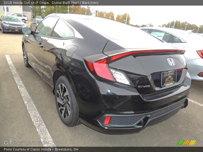 Crystal Black Pearl / Black/Ivory 2018 Honda Civic LX-P Coupe
