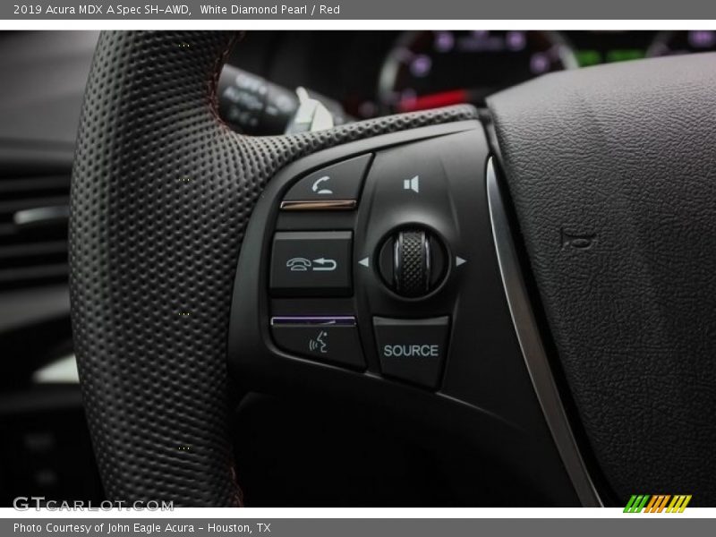 White Diamond Pearl / Red 2019 Acura MDX A Spec SH-AWD