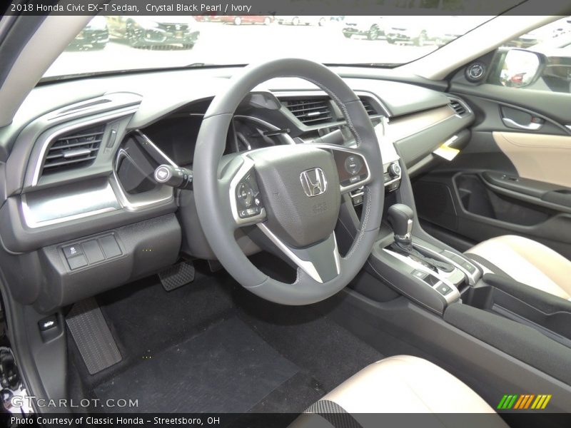 Crystal Black Pearl / Ivory 2018 Honda Civic EX-T Sedan