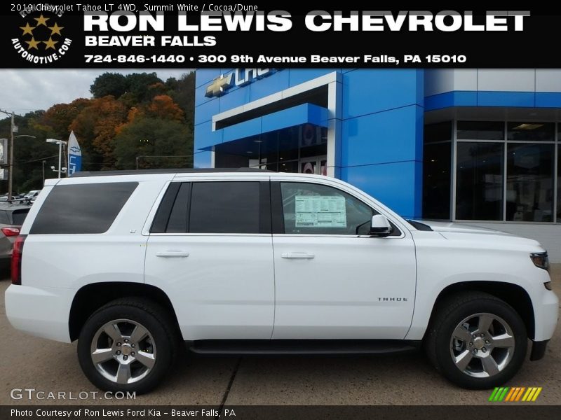 Summit White / Cocoa/Dune 2019 Chevrolet Tahoe LT 4WD