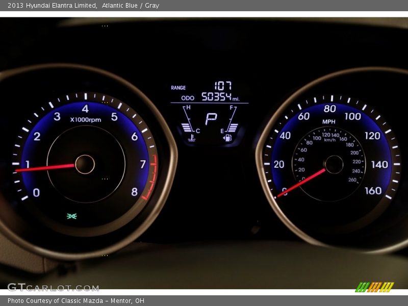 Atlantic Blue / Gray 2013 Hyundai Elantra Limited