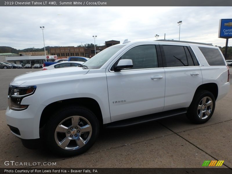 Summit White / Cocoa/Dune 2019 Chevrolet Tahoe LT 4WD