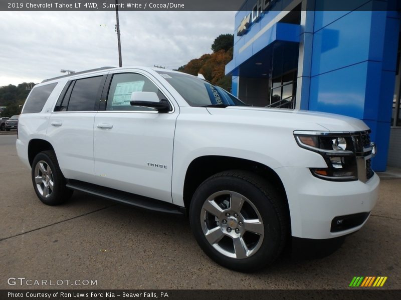 Summit White / Cocoa/Dune 2019 Chevrolet Tahoe LT 4WD