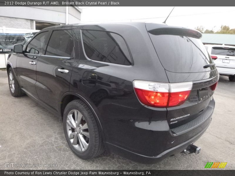 Brilliant Black Crystal Pearl / Black 2012 Dodge Durango R/T AWD