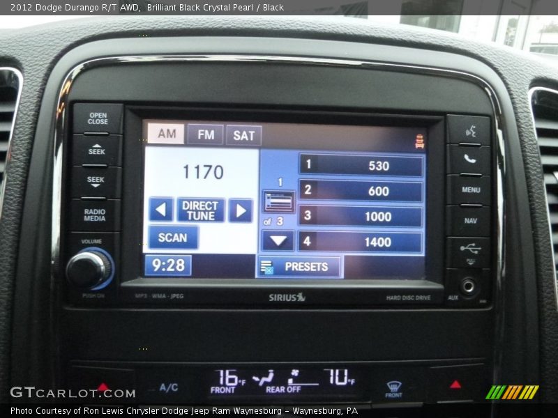 Brilliant Black Crystal Pearl / Black 2012 Dodge Durango R/T AWD