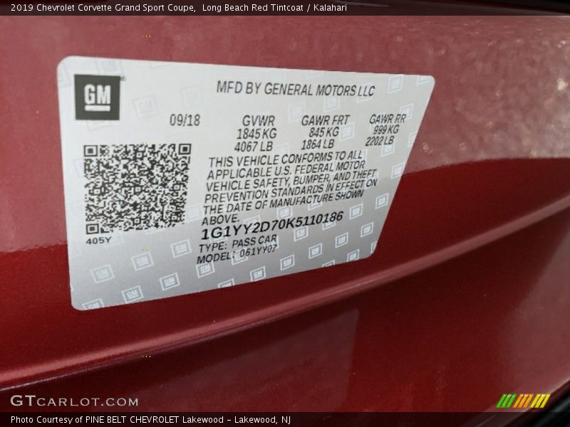 Long Beach Red Tintcoat / Kalahari 2019 Chevrolet Corvette Grand Sport Coupe
