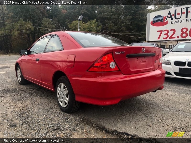 Rallye Red / Black 2005 Honda Civic Value Package Coupe