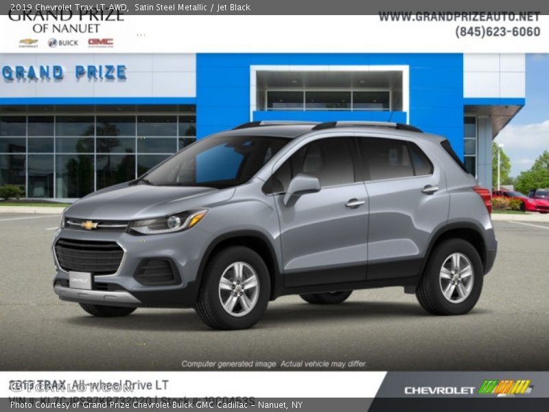 Satin Steel Metallic / Jet Black 2019 Chevrolet Trax LT AWD