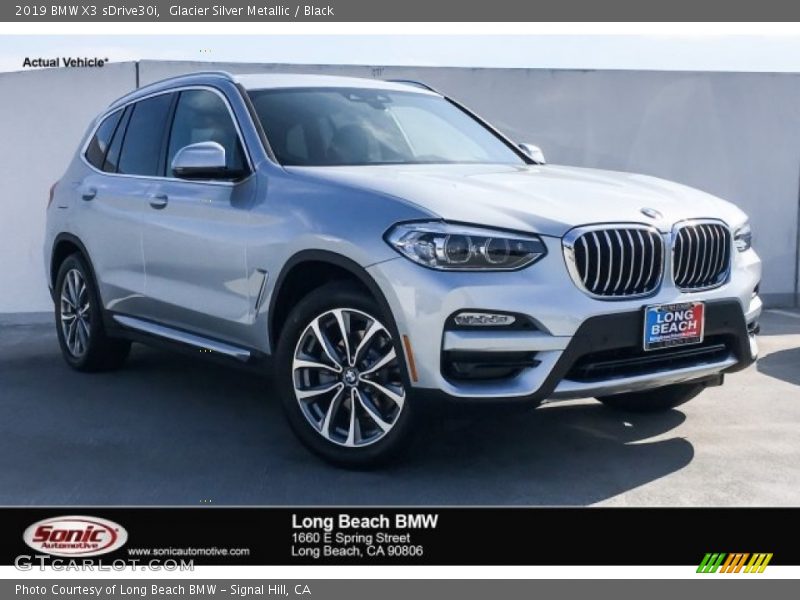 Glacier Silver Metallic / Black 2019 BMW X3 sDrive30i