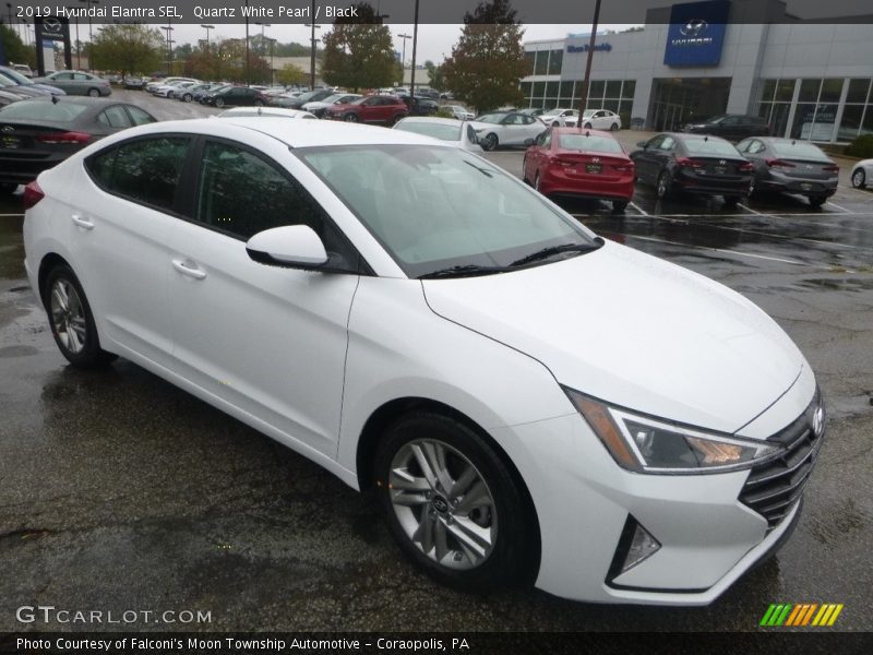 Quartz White Pearl / Black 2019 Hyundai Elantra SEL