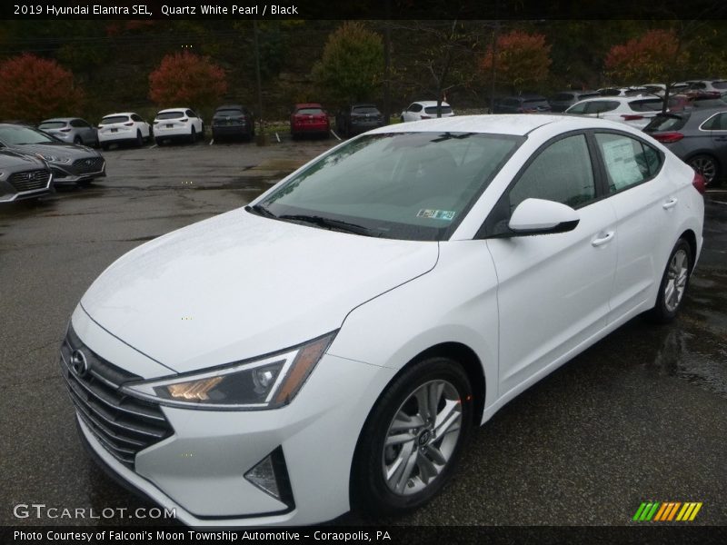 Quartz White Pearl / Black 2019 Hyundai Elantra SEL