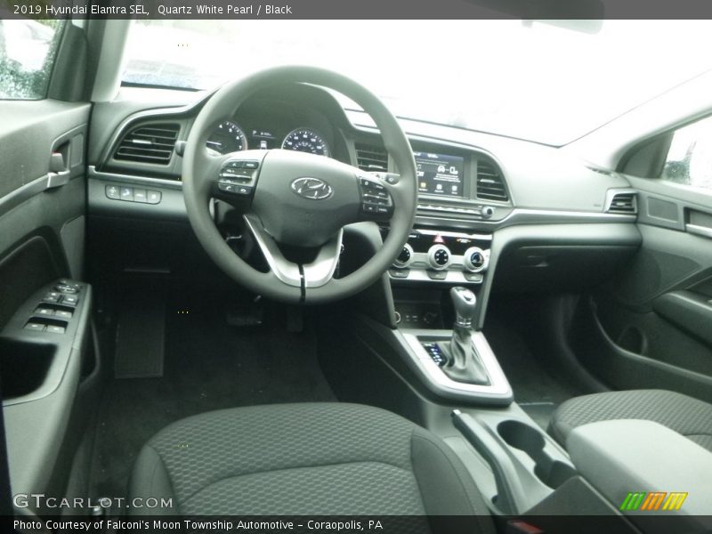 Quartz White Pearl / Black 2019 Hyundai Elantra SEL