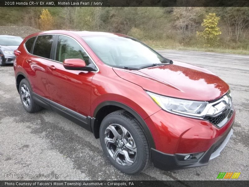 Molten Lava Pearl / Ivory 2018 Honda CR-V EX AWD