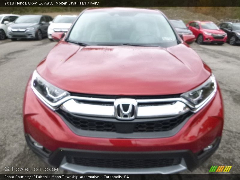 Molten Lava Pearl / Ivory 2018 Honda CR-V EX AWD