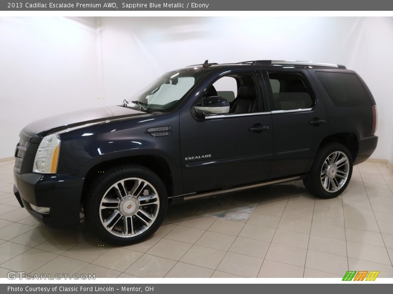 Sapphire Blue Metallic / Ebony 2013 Cadillac Escalade Premium AWD