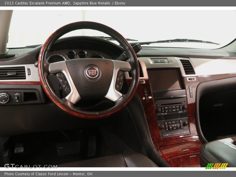 Sapphire Blue Metallic / Ebony 2013 Cadillac Escalade Premium AWD