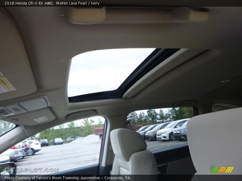 Molten Lava Pearl / Ivory 2018 Honda CR-V EX AWD
