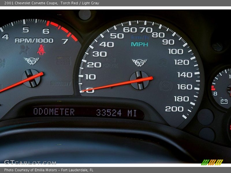 Torch Red / Light Gray 2001 Chevrolet Corvette Coupe