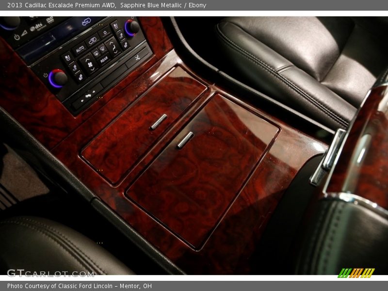 Sapphire Blue Metallic / Ebony 2013 Cadillac Escalade Premium AWD