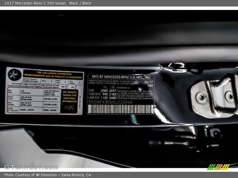 Black / Black 2017 Mercedes-Benz C 300 Sedan