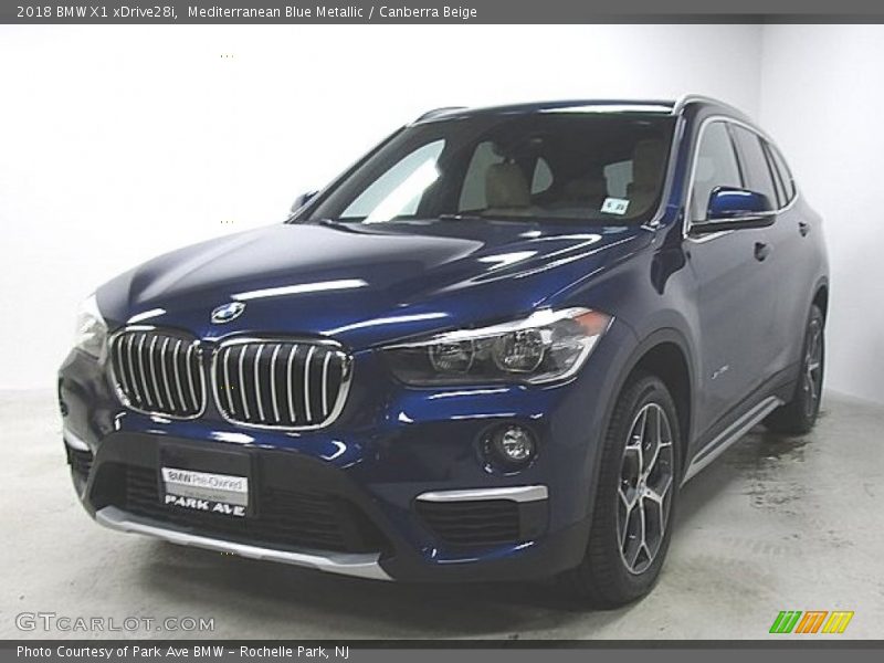 Mediterranean Blue Metallic / Canberra Beige 2018 BMW X1 xDrive28i