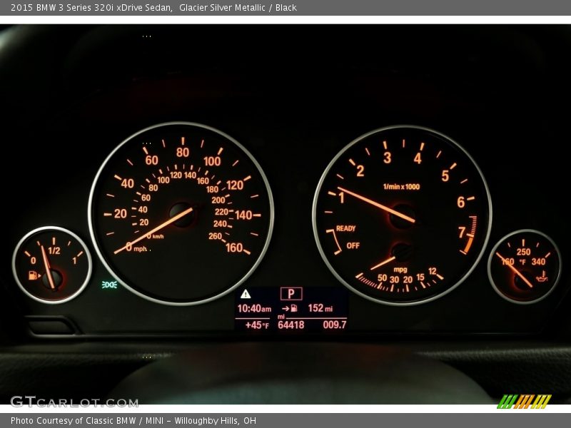 Glacier Silver Metallic / Black 2015 BMW 3 Series 320i xDrive Sedan