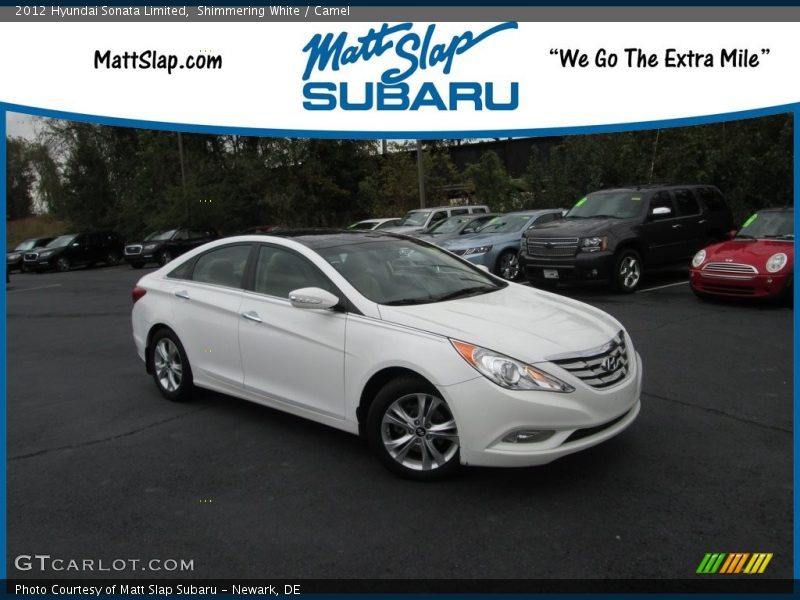 Shimmering White / Camel 2012 Hyundai Sonata Limited