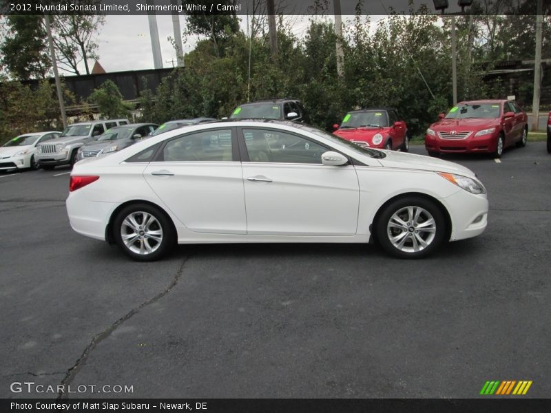 Shimmering White / Camel 2012 Hyundai Sonata Limited