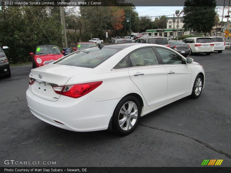 Shimmering White / Camel 2012 Hyundai Sonata Limited