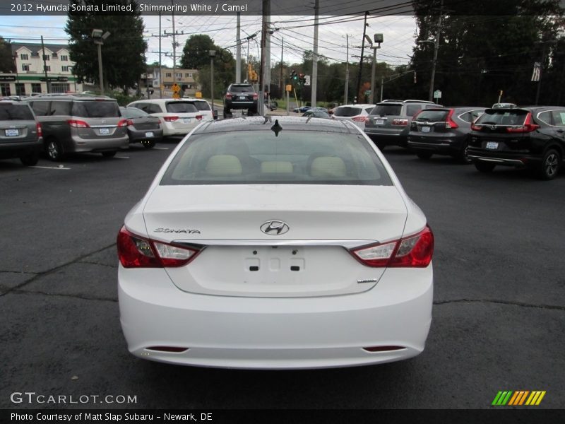 Shimmering White / Camel 2012 Hyundai Sonata Limited