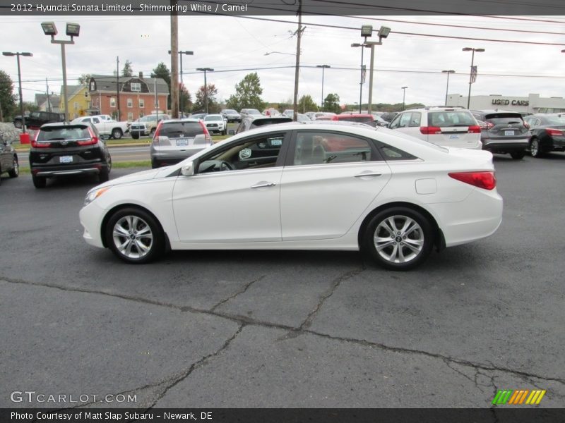 Shimmering White / Camel 2012 Hyundai Sonata Limited
