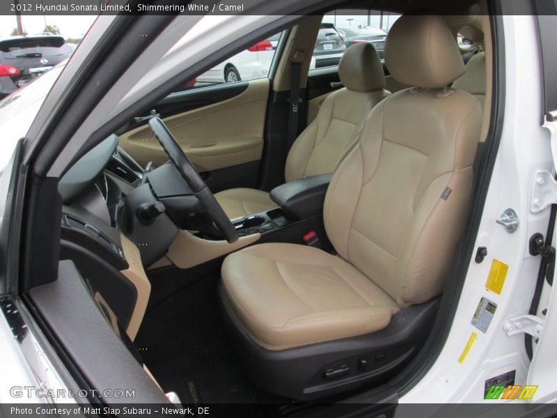 Shimmering White / Camel 2012 Hyundai Sonata Limited