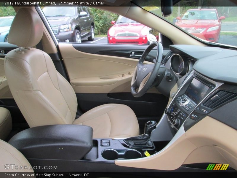 Shimmering White / Camel 2012 Hyundai Sonata Limited